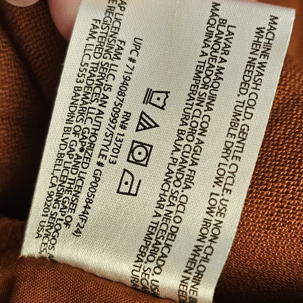 Gap Pants Womens Medium Orange Brick Drawstring Chino Stretch Office Workwear M - Picture 16 of 16